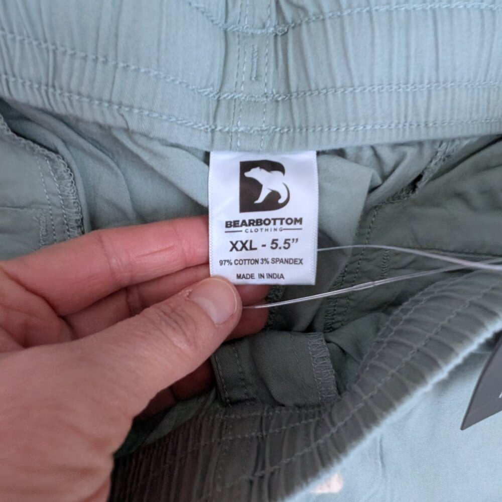 NWT Bearbottom Drawstring Shorts 5.5” Moss Green XXL Men’s - Picture 3 of 7